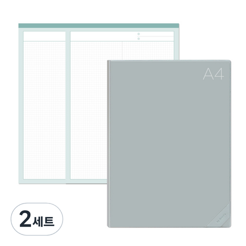 데얼스 도큐먼트 파일홀더 A4 + 노트패드 A4 2p, 민트, 2세트