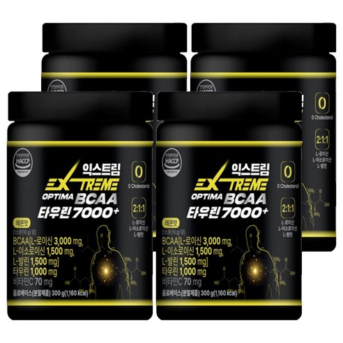 익스트림 OPTIMA BCAA 타우린 7000+, 300g, 4개