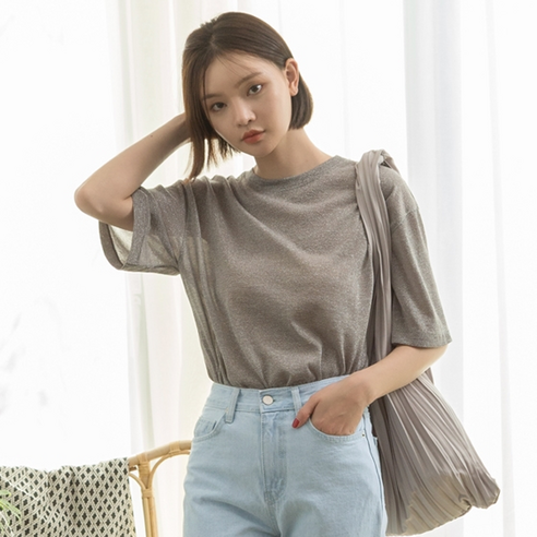 나인 여성용 메탈 내추럴 티 R-T-3975