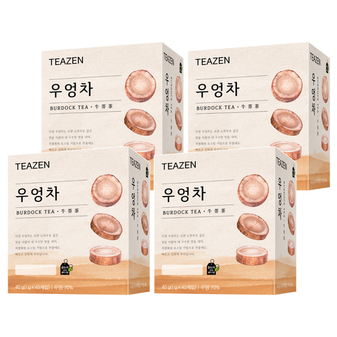 티젠 100세 시대 청춘비법 우엉차, 1g, 40개입, 4개