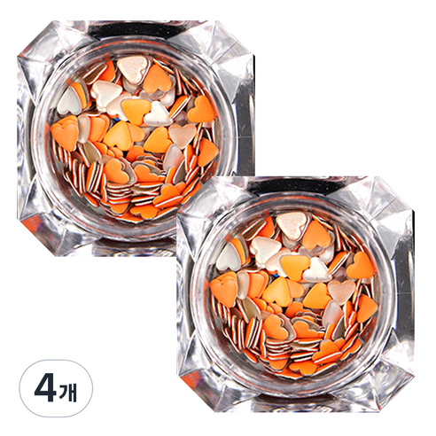 이엘피코리아 러블리스터드 네일 글리터 4mm, 오렌지, 4개