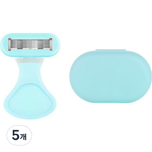 라젠다 미니 휴대용 여성용 면도기 블루, 1개입, 5개