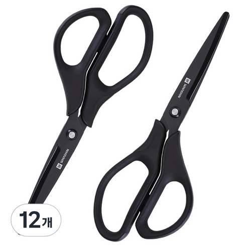 화신 738 3D 코팅 가위, 블랙, 12개