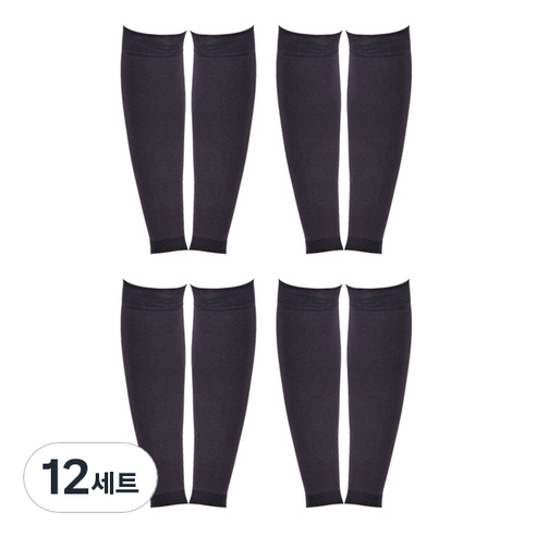 블럭마트 종아리 압박스타킹 블랙, 12세트