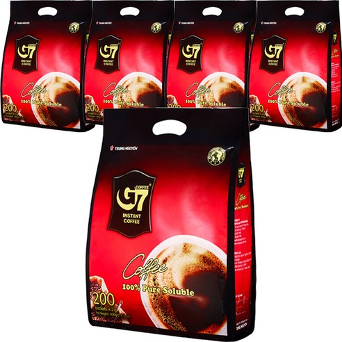 G7 퓨어 블랙 커피 수출용 2g, 200개입, 5팩