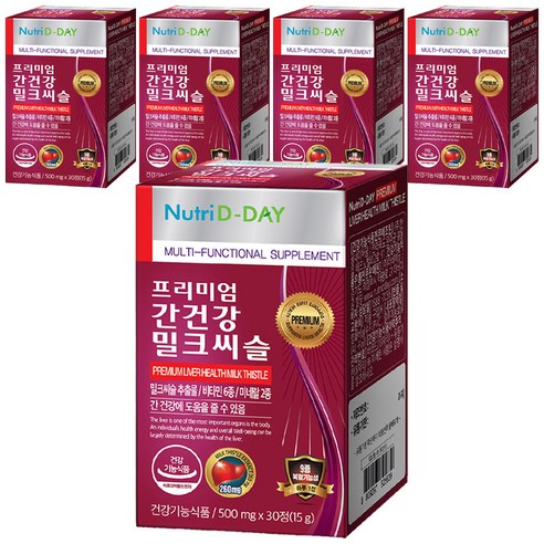 뉴트리디데이 프리미엄 간건강 밀크씨슬, 30정, 5박스