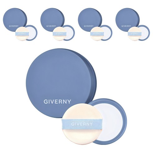 지베르니 밀착 커버 파운데이션 미니 휴대용기 64mm, 블루, 5개