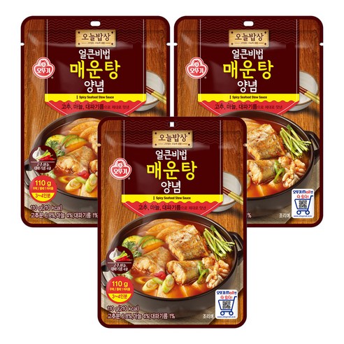 오뚜기 오늘밥상 얼큰비법 매운탕 양념, 110g, 3개