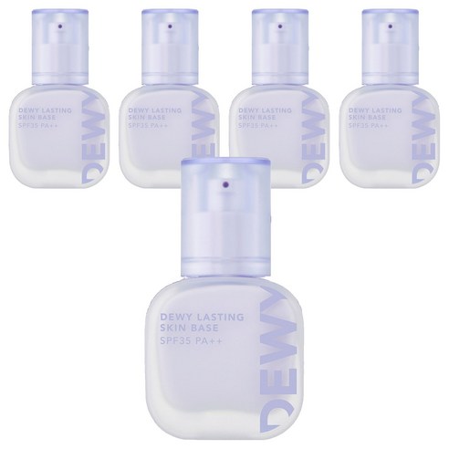 더페이스샵 듀이래스팅 스킨 베이스 35ml, 02 퍼플, 5개