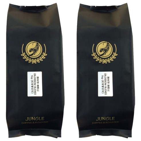 정글인터내셔널 블로섬 블렌드 원두, 1kg, 2개, 커피메이커