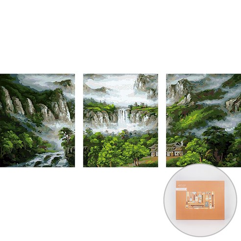 아트조이 DIY 명화 그리기 3단세트 40 x 50 cm, 폭포수 풍경3, 1개