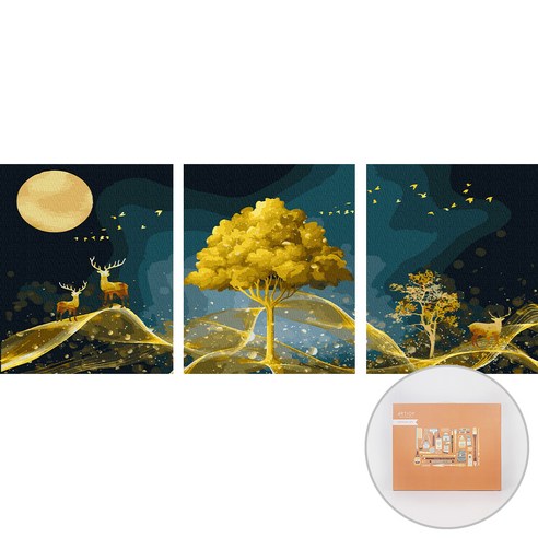 아트조이 DIY 명화그리기 3단 세트 40 x 50 cm, 운수대통 황금동산