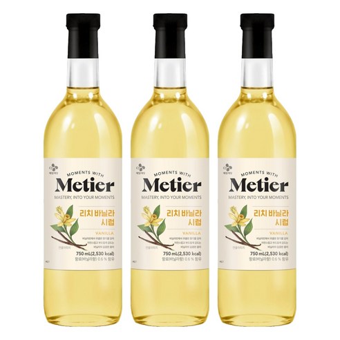 메티에 리치 바닐라 시럽, 750ml, 3개