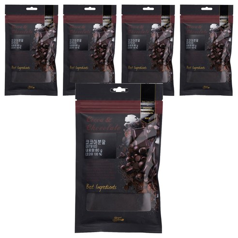 브레드가든 블랙 코코아 파우더, 80g, 5개