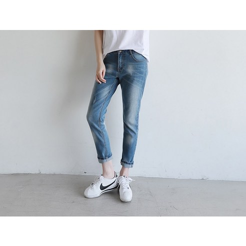 플레이팝 여성용 스판좋은 슬림배기 청바지