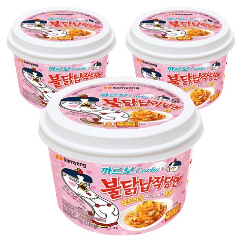 불닭 납작당면 까르보 164.5g, 3개