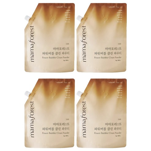 마마포레스트 파워 버블 기름때 세정 클린파우더 리필팩, 1kg, 4개