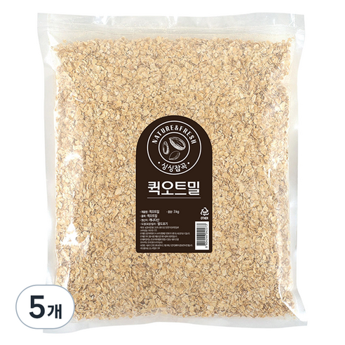 월드그린 싱싱 퀵오트밀, 3kg, 5개
