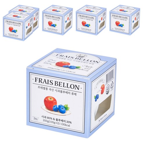 프레벨롱 국산 과일퓨레, 사과블루베리, 200g, 6개