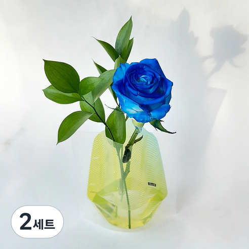 포켓플라워 생화 장미 한송이 세트, 블루, 2세트
