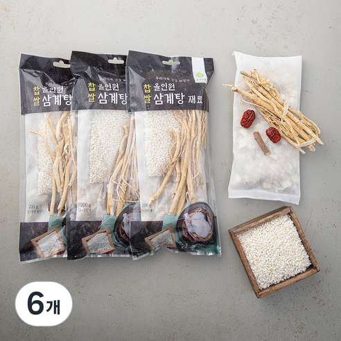 몸애조화 올인원 찹쌀 삼계탕 재료, 200g, 6개