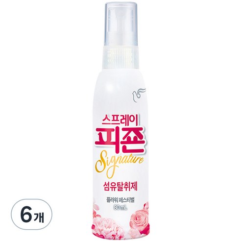 스프레이 피죤 섬유탈취제 강력탈취 시그니처, 80ml, 6개, 플라워 페스티벌향
