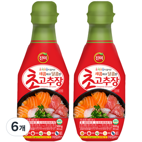 진미 새콤하고 달콤한 초고추장, 500g, 6개