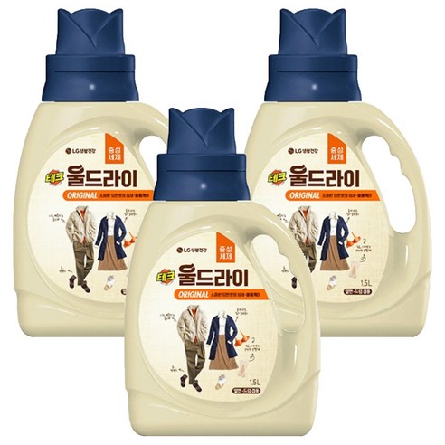 테크 울드라이 중성세제 오리지널 용기, 1.5L, 3개
