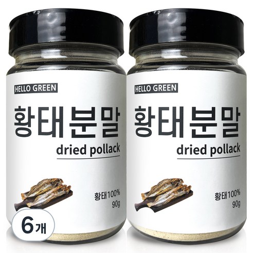 헬로우그린 황태 가루 통, 90g, 6개