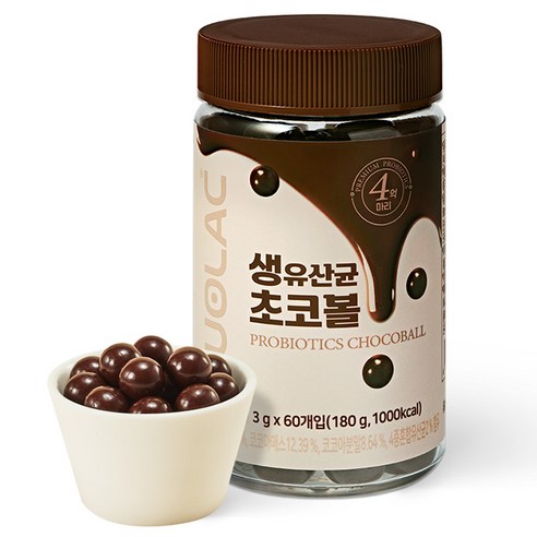 듀오락 생유산균 초코볼, 180g, 1개