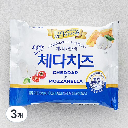 드빈치 체다렐라 체다치즈 7매입, 210g, 3개