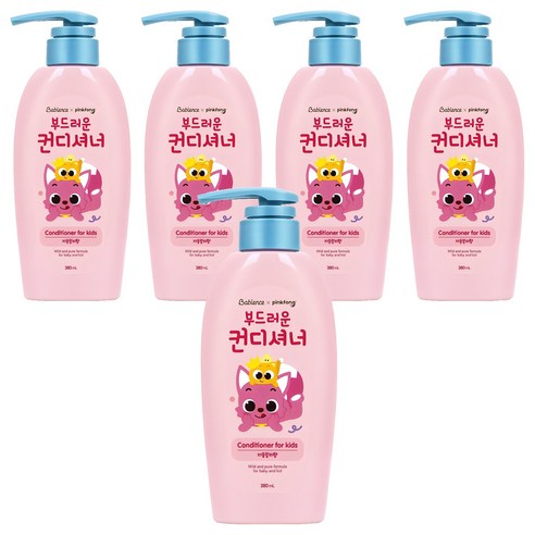 베비언스 핑크퐁 부드러운 컨디셔너 자몽릴리향, 380ml, 5개