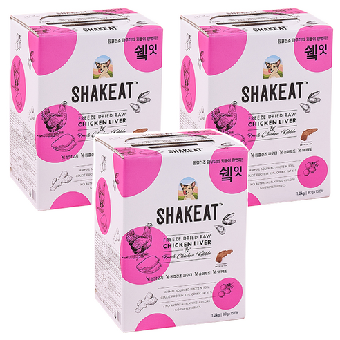 쉨잇 전연령용 닭간 파우치박스 강아지 건식사료 15p, 닭, 1.2kg, 3개