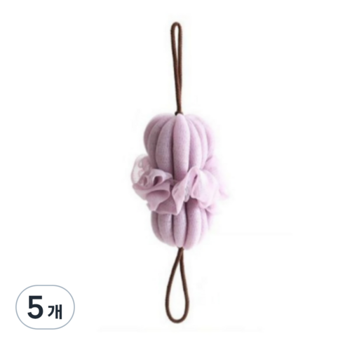늘어나는 플라워 슬링 샤워볼 때수건, 퍼플, 1개입, 5개