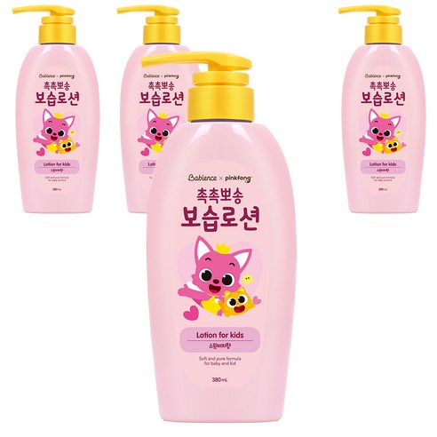 베비언스 핑크퐁 촉촉뽀송 보습로션 스윗피치향, 4개, 380ml