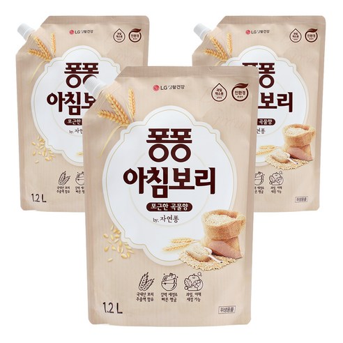 퐁퐁 주방세제 아침보리 용기, 3L, 2개