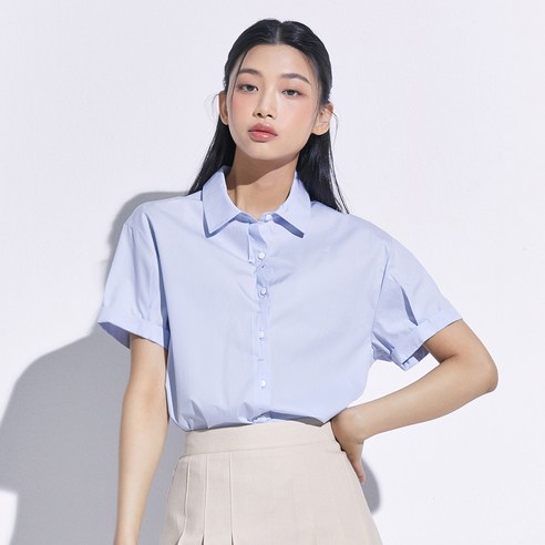 미쏘 여성용 소매롤업 셔츠
