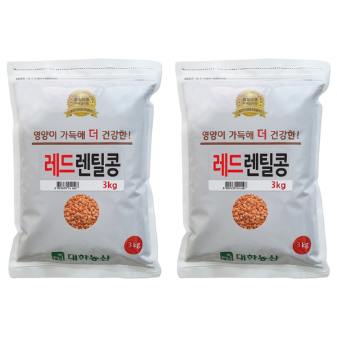 대한농산 레드렌틸콩, 3kg, 2개