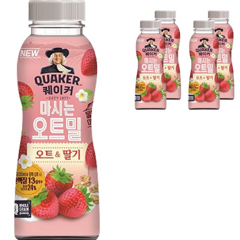 퀘이커 마시는 오트밀 오트 앤 봄딸기, 50g, 5개
