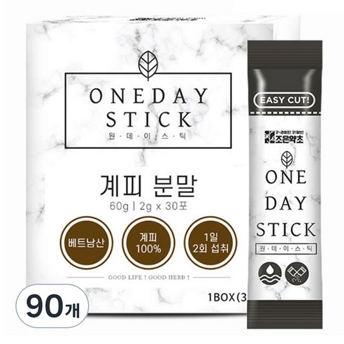 조은약초 원데이스틱 계피 분말 가루 스틱, 90개, 2g