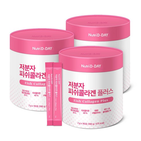 뉴트리디데이 저분자 피쉬콜라겐 플러스, 180g, 3개