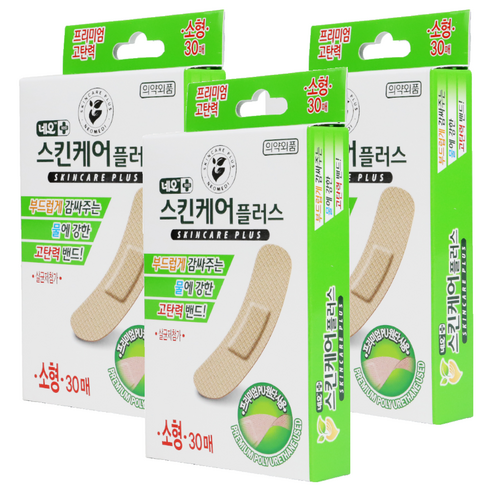 네오 스킨케어플러스 생활방수 고탄력 상처밴드, 30개입, 3개