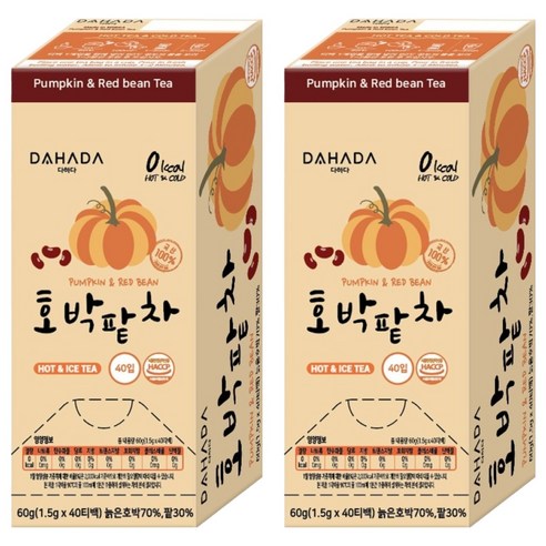 다하다 호박팥차, 1.5g, 40개입, 2개