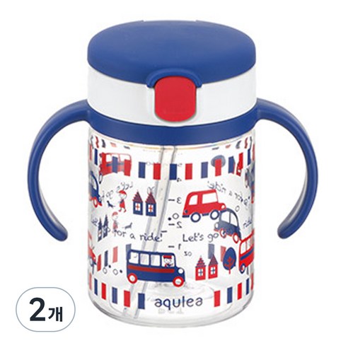 릿첼 AQ 빨대컵 200ml, 2개, 네이비블루