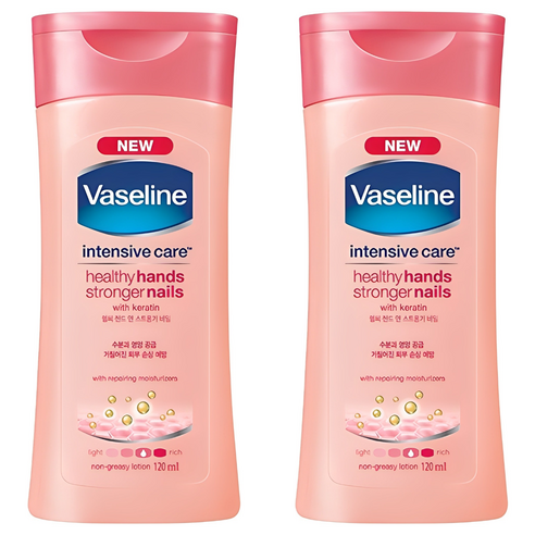 바세린 인텐시브 케어 헬씨 핸드 앤 스트롱거 네일 로션, 120ml, 2개