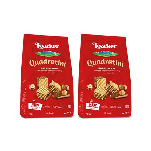 로아커 콰드라티니 웨하스 헤이즐럿, 125g, 2개