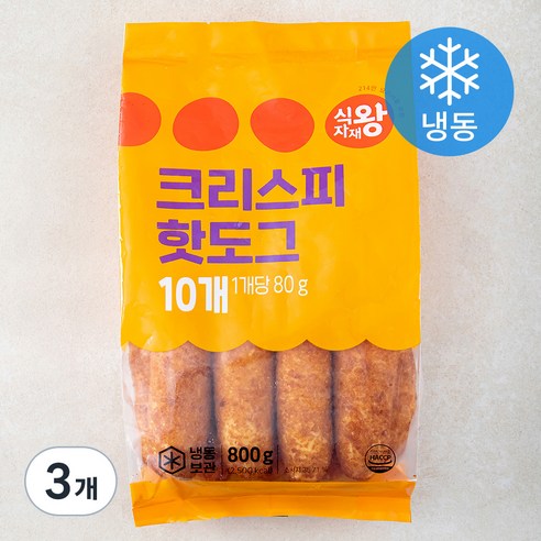 식자재왕 크리스피 핫도그 (냉동), 800g, 3개