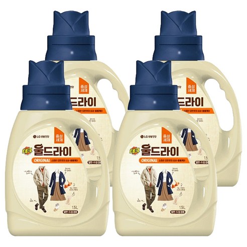 테크 울드라이 중성세제 오리지널 용기, 1.5L, 4개
