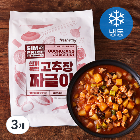 프레시지 심프라이스 고추장 짜글이 (냉동), 340g, 3개
