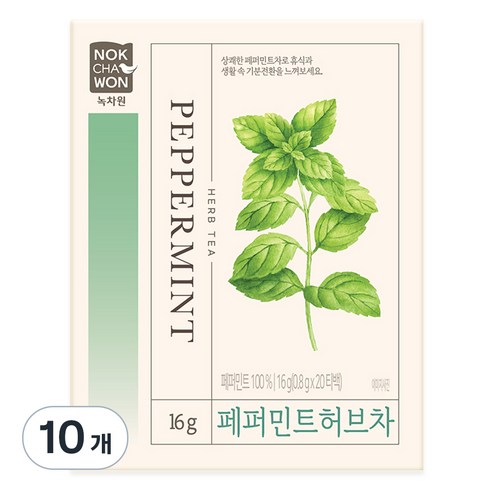 녹차원 페퍼민트 허브차 20p, 800mg, 20개입, 10개